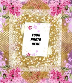 Frame with many flowers to decorate your photos online