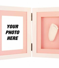 Photo frame for your photo with a baby footprint
