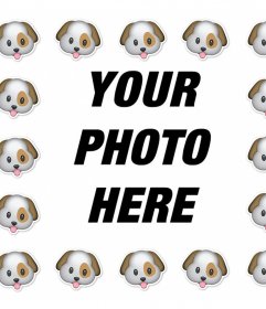 Surround yourself with the dog emoticon with this frame for your photos