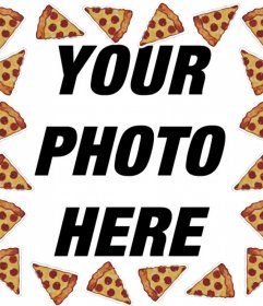 Online photo frame of pizza to upload a photo