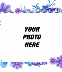 Picture frame for your photo of purple and blue flowers
