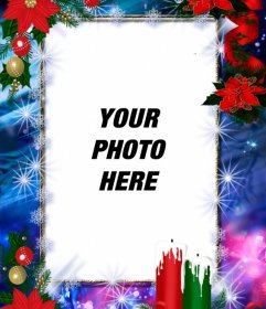 Photo frame decorated for Christmas and you can customize with your photo