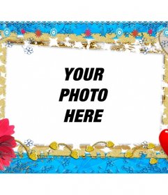 Frame photos online with hearts, stars and a flower