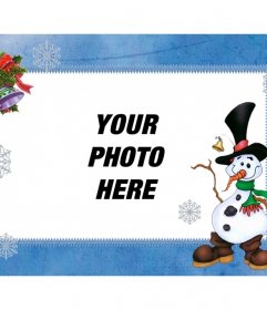 Child picture frame with a smiling snowman
