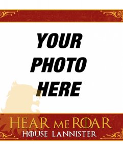 Lannister's Game of Thrones themed frame to get your profile picture