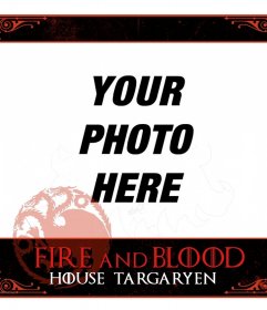 Targaryen's Game of Thrones themed frame to get your profile picture