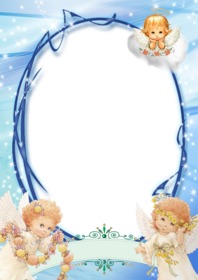 Put your photo in this frame decorated with 3 angels