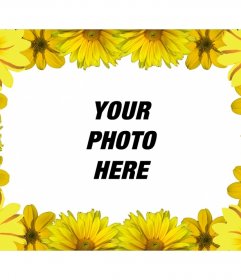 Photo frame for personalized with yellow daisies