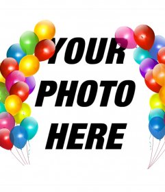 Colorful balloons to decorate your photos as a photo frame and free