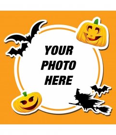 Orange photo frame for Halloween 