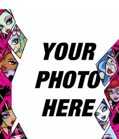 Children photo frame with Monster High tv series characters