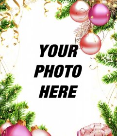 Vertical frame for photos to customize with Christmas decoration