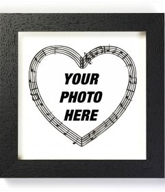 Picture frame with a musical heart 