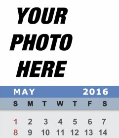 Editable effect with your photo of May 2016 in English