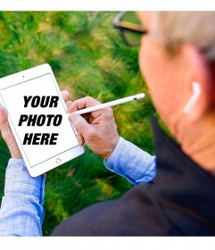 Meme of Tim Cook with his airpods drawing on an ipad