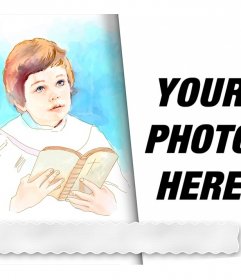 Communion photo background with a watercolor drawing