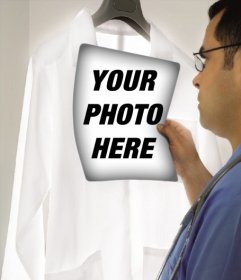 Photomontage of a doctor looking at an X-ray where you can put your photo