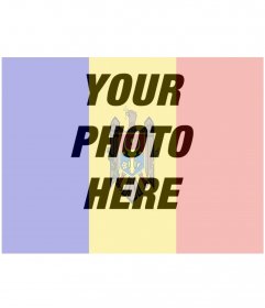 Photomontage of a photo along with the flag of Moldova to do online