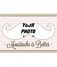 Picture Frame with mustache shaped hollow