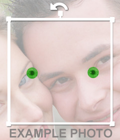 Change the color of your eyes to green with this online photo effect