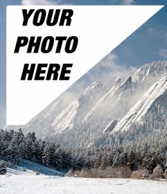 Postcard of a landscape of snowy Denver with your photo