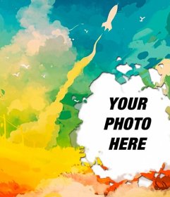 Multicolor wallpaper to personalize with your photo