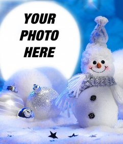 Christmas frame with a snowman for your photos