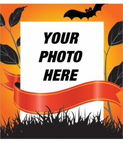 Decorative frame for editing with your photo for Halloween