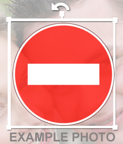 Sticker of a no entry sign
