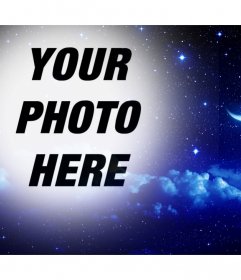 Night of stars and moon to put your photo as online filter