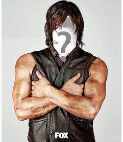 Photomontage to put your face in Daryl Dixon of Thewalking Dead