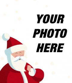 Illustration of Santa Claus with snowballs on your photo online 