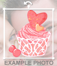 Sticker of a pretty pink cupcake