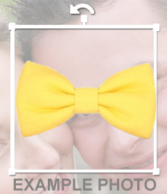 Sticker of a bright yellow bow tie