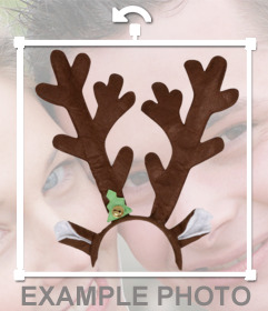 Sticker of a reindeer cap with antlers and ears