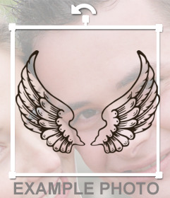 Tattoo sticker with angel wings to paste on your photos