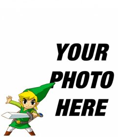 Profile template with Link from Zelda Saga wielding a sword