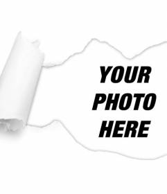 Torn paper effect to put a photo inside and personalize your pictures online