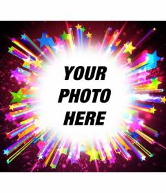 Frame for photos with bright colored stars