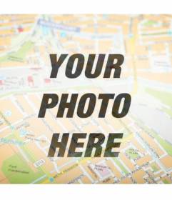 Photo Filter to put a street map on your photo and customize with text