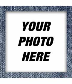 Photo frame with jeans texture with square shape to style your photos