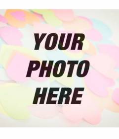 Romantic Photomontage to put post it notes heart shaped on your photos online