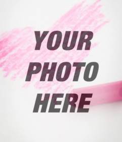 Photo Filter with a pink heart drawn with chalk to put on your photo