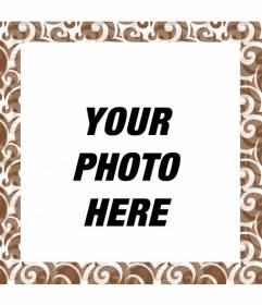 Photo frame brown square tile motif to personalize your photos