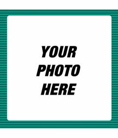 Square photo frame with dark green stripes and light green to put a picture and text
