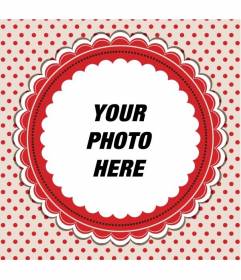 Decorate your photos with this retro style red square photoframe, white and salmon