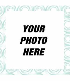 Square frame with circular motifs forming a mosaic aquamarine