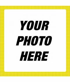 Square photo frame with yellow boxes with black lines to decorate your photographs
