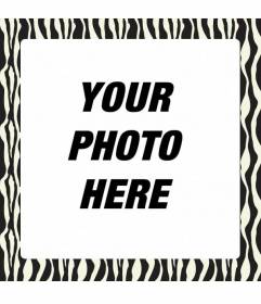 Frame to decorate pictures with black and white zebra print and add a sentence