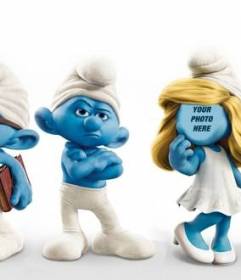 Your face in the face of Smurfette with this funny mounting